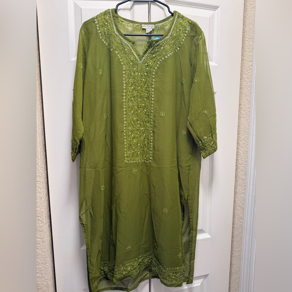 Indian Green Embroidered Tunic
